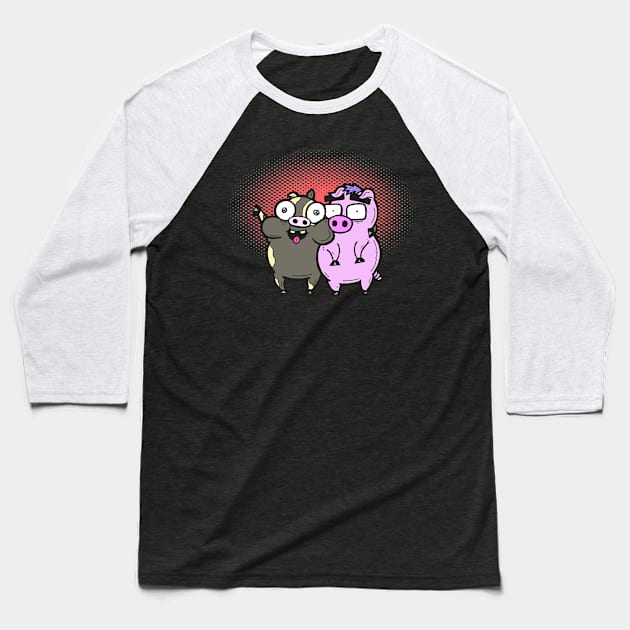 Cash Grab Pigs - Besties! Baseball T-Shirt by calavara